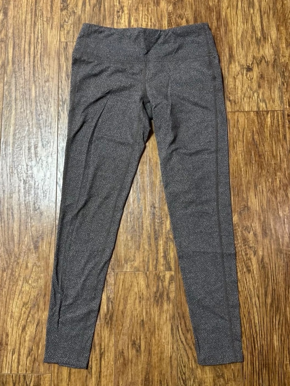 Athleta Power Up High-Rise Leggings | Grey | Herringbone | Size Small